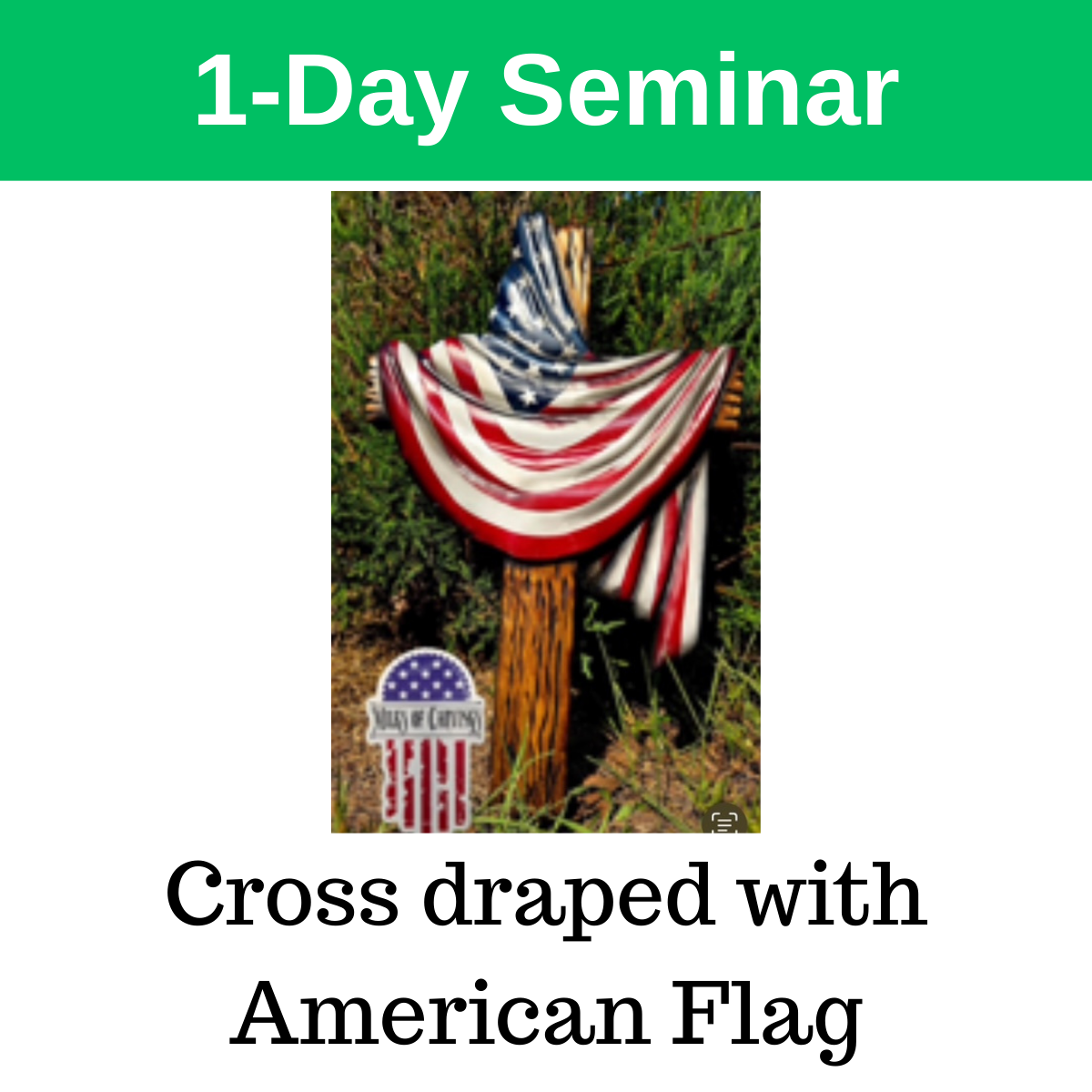 Cross Draped with American Flag