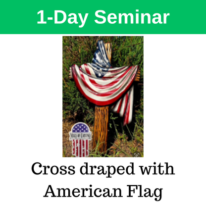 Cross Draped with American Flag